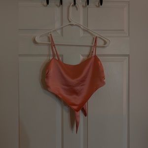 Fashion Nova - pink satin crop top